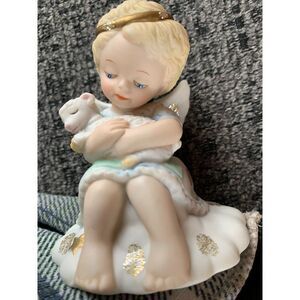 Cuddling In The Clouds Angel Figurine By Katherine Stevenson Bronson Collectible